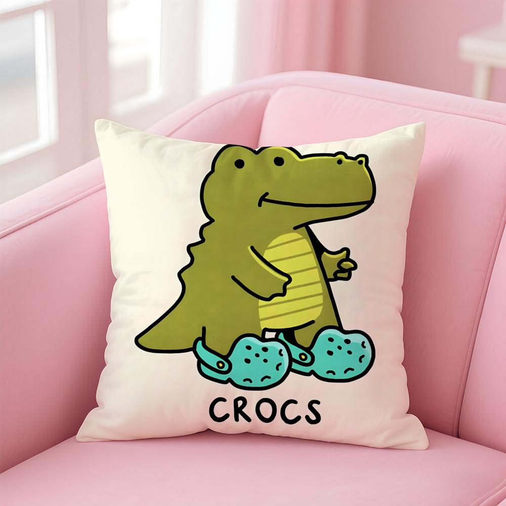 Cute Cartoon crocodiles Cushion Cover Pillowcase Short Plush Invisible zipper Room Sofa Cushion Cover