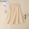 ZANZEA Women Casual Side Zipper Summer A-Line Skirts