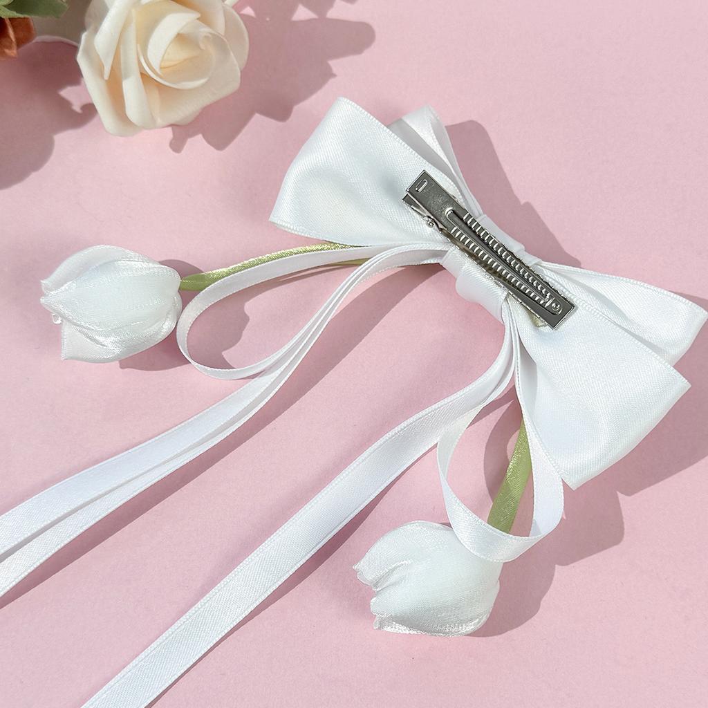 1pc Women's Hair Accessories, Hair Clips in Korean Style with Bow and Streamers, for Wedding, Birthday, Party and Gifts