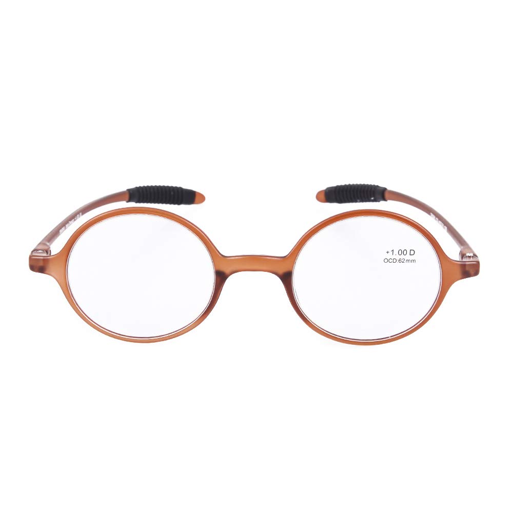 Retro Round Glasses Colors TR90 Reading Stylish Portable Reading Power Range To Set of 2 [Qi Song] (3 Available) Glasses, Glasses, "+1.0 +4.0" (+4.0,