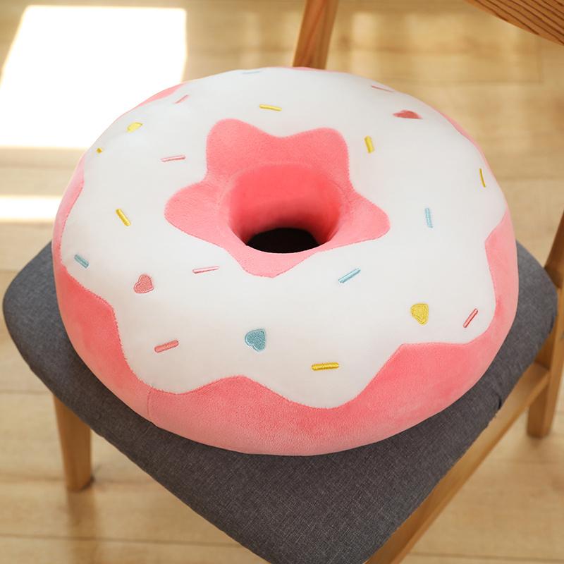 Dekorace Donut Plyšový polštář jako skutečný Fantastický prsten ve tvaru potravinového plyše Měkký kreativní sedák Polštář pod hlavu Vánoční dárek