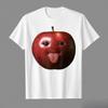 Damen Lustiges albernes KI Apfel Gen Z Meme Gehirnfäule Humor Zunge raus T-Shirt für T-Shirts Rundhals Kurzarm Oberteile Damenbekleidung