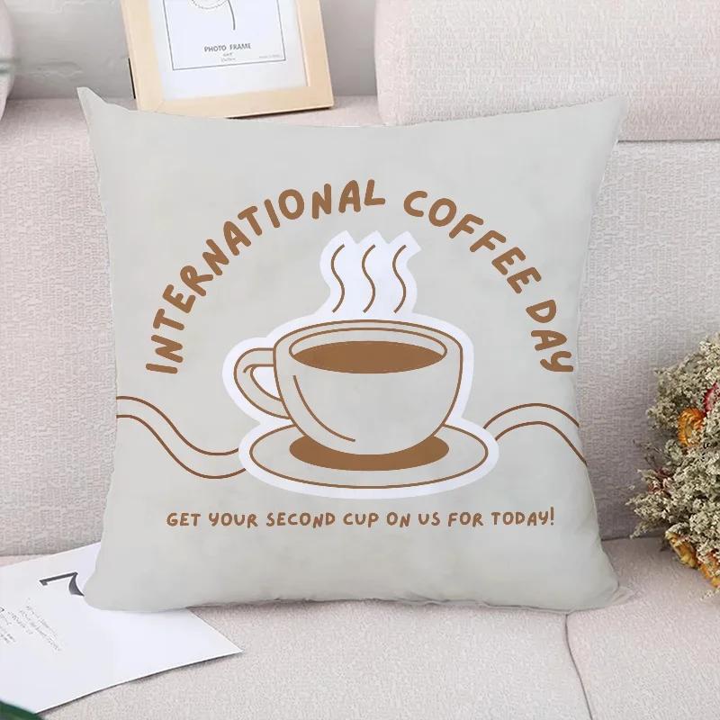 Coffee Cushion Cover  Throw Pillow Covers Decorative Short Plush Pillowcase  Pillowcases for Pillows Twin Size Bedding