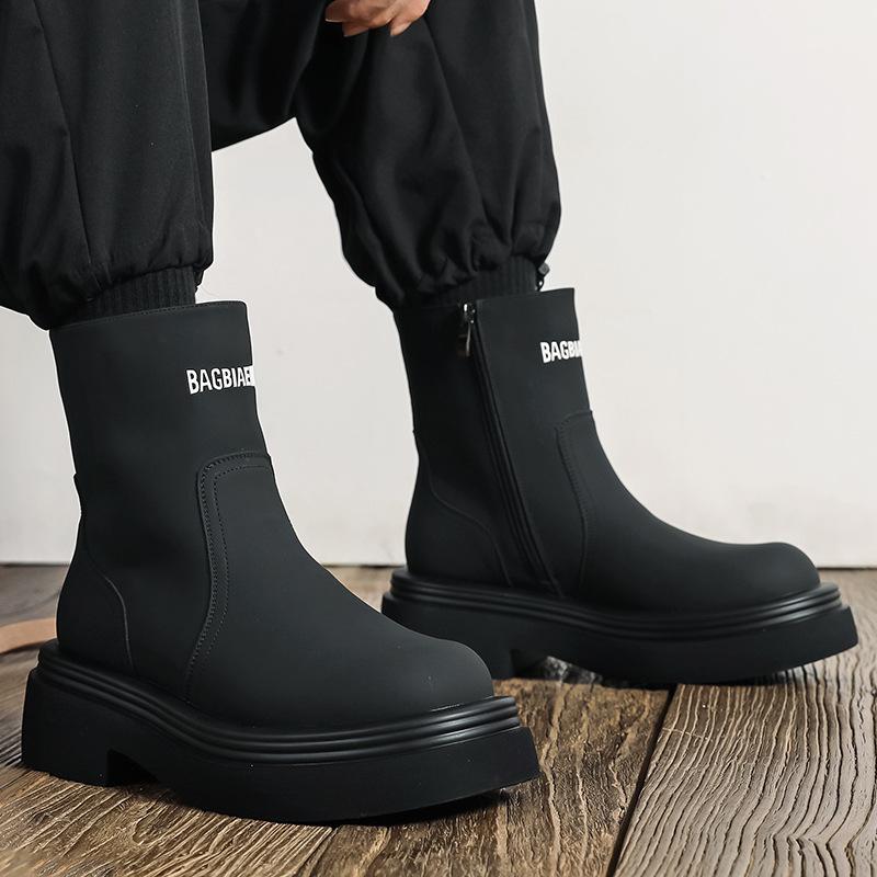 Chelsea Stiefeletten Herren 2025 Neue Frühling und Herbst Einzelstiefel Skinny Stiefel Plateau Martin Stiefel 5014-M