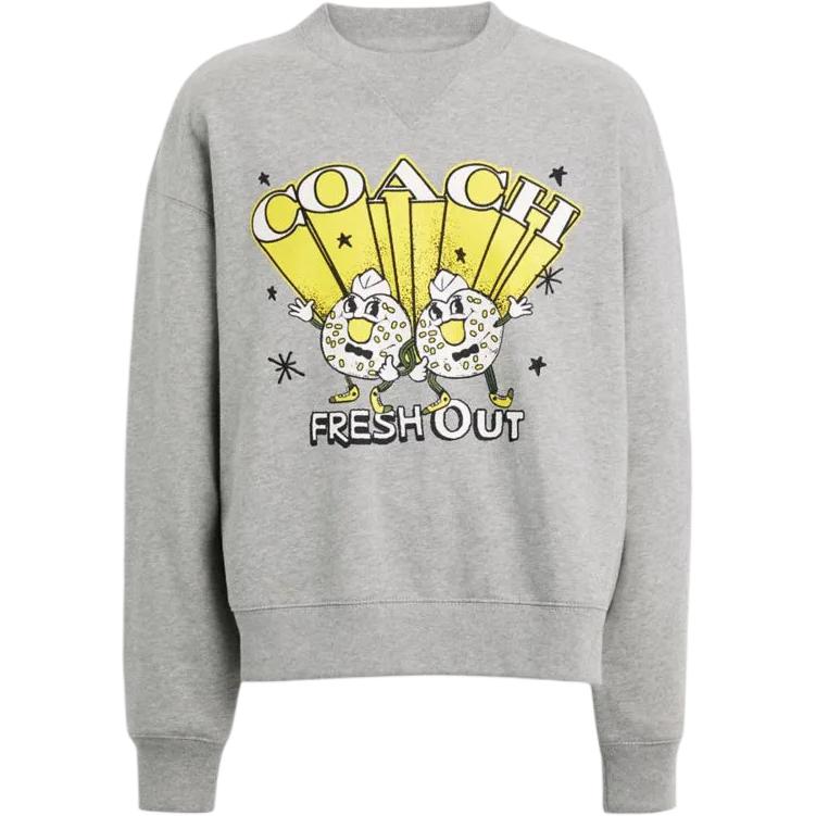Coach Fw24 Logo Letter Print Crew Neck Drop Shoulder Long Sleeve Sweatshirt Men sweatshirt Lime CW705-HGR
