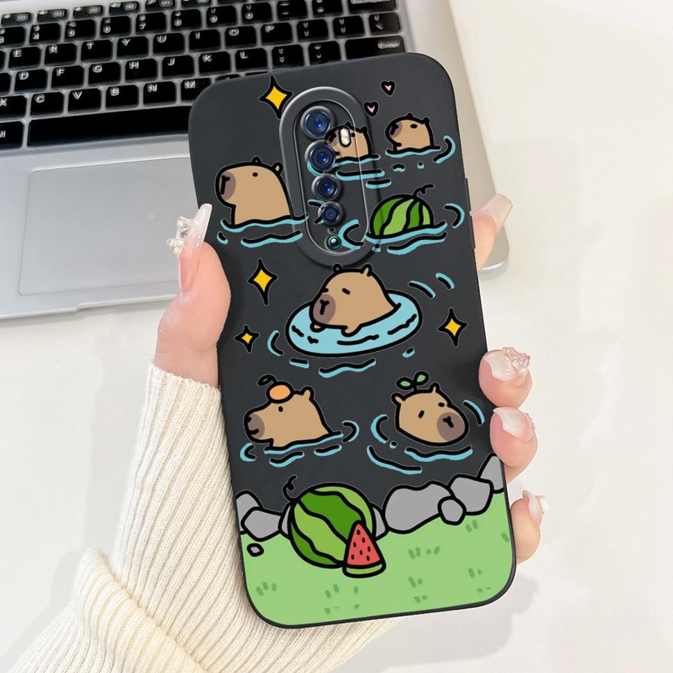 For Oppo Reno 2 2F Case Cute Rabbit Painted Cover Soft Silicone TPU Phone Cases For Oppo Reno2 F Reno 2F Back Cover Funda