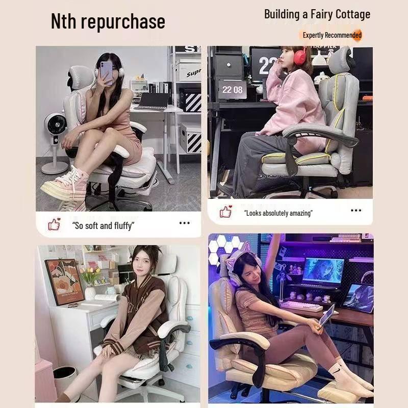 Comfortable Gaming Office Chair: Ergonomic Swivel Chair for Home, Dorm, or Live Streaming