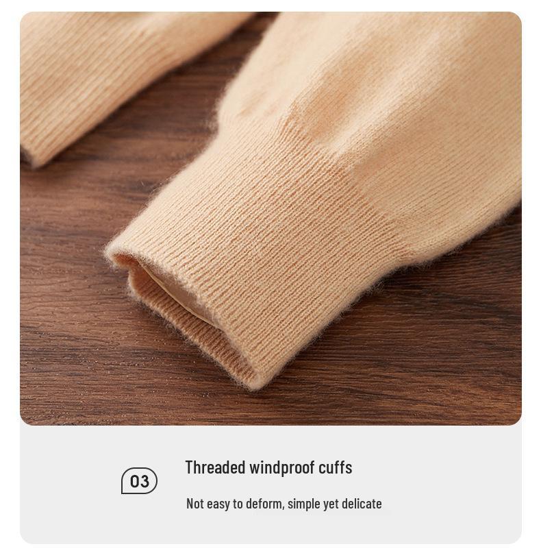 Men's Cashmere Half-High Neck Pullover - Autumn/Winter Versatile Loose Knit Sweater for Mid-Aged and Young
