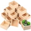 1pc Unfinished Small Wooden Box Square Wooden Box Craft Storage Organizer Box for Art Collectibles, Home Decor, Desktop Drawer
