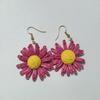 Colorful Raffia Flower Dangle Earrings: Summer Beach Style, European & American Fashion, Versatile & Exaggerated Design