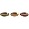 Set of Mango Wood Trays - Home ESPRIT - 3 Pieces - 30x30x5 Cm - Multicoloured - Yellow - Green - Coral - Plain
