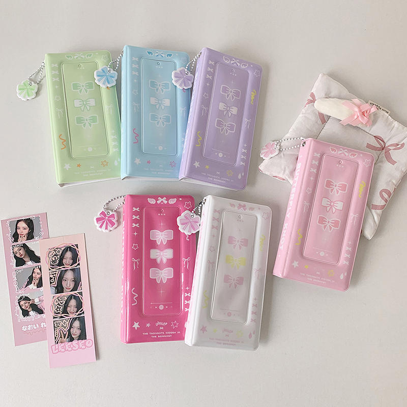 Elegant Photocard Binder Card Album With 4 Compartments Bowknot Pocket Small Cute Photo Album For Fans Boys Girls For Collecting And Organizing Cards