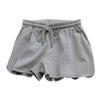 Elastic Waist Sports Loose Solid Color Cotton Blend Shorts
