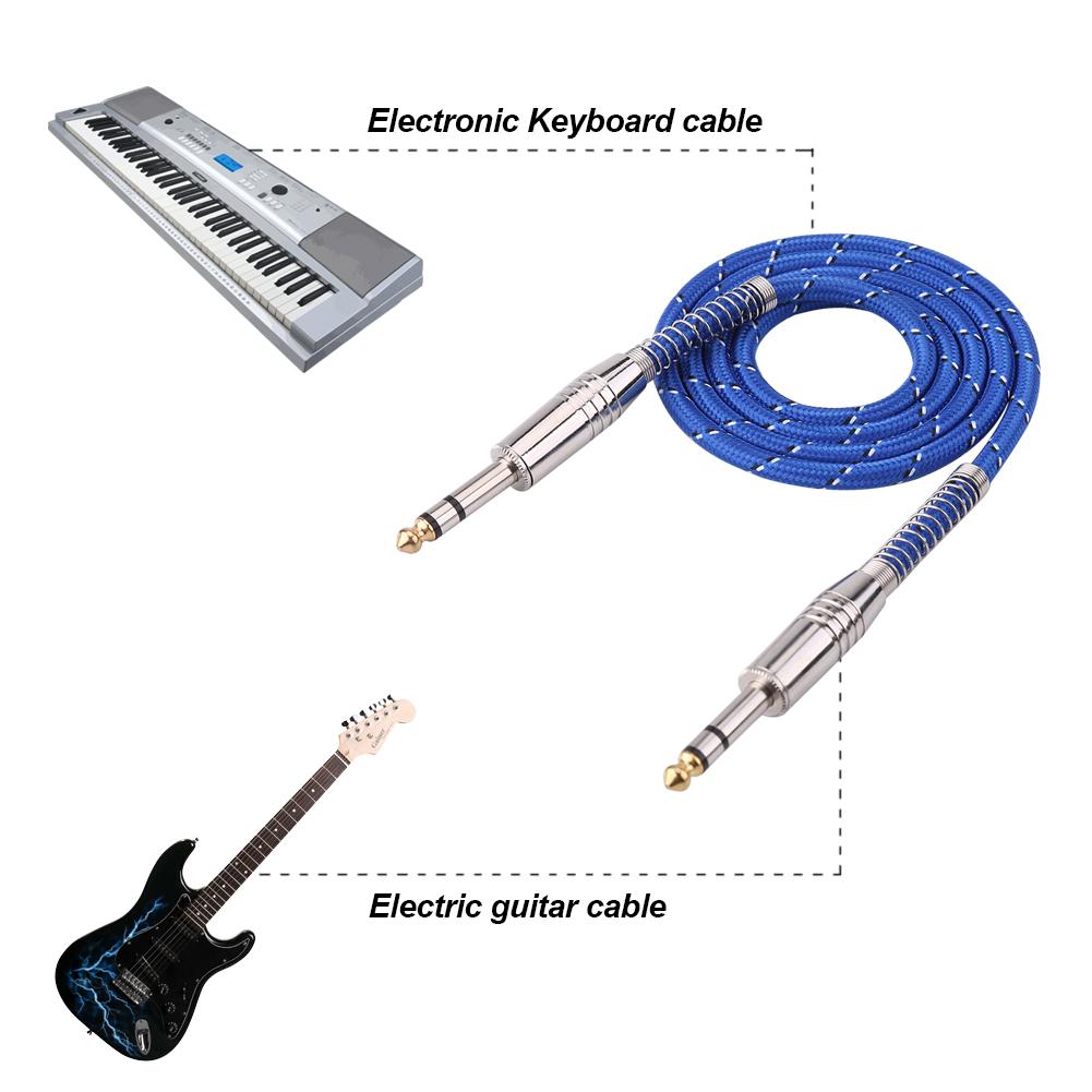6,35 mm Stereo Stecker auf Stecker Audiokabel für E-Gitarre Mischpult Stereo 1 Meter