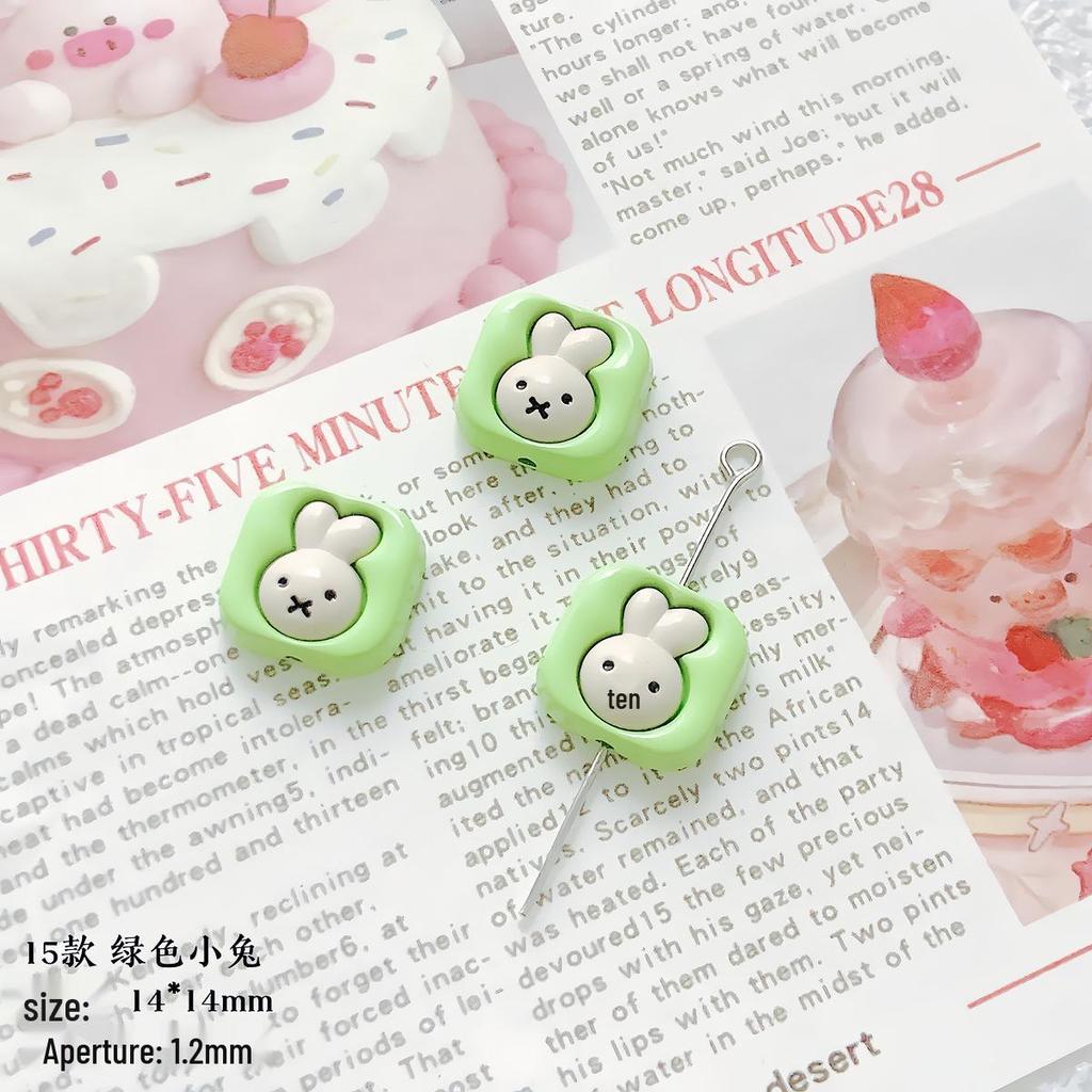 INS Dopamine Rabbit Puppy Alloy Beads for DIY Jewelry & Accessories