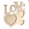 Family Art 3 In 1 Love  Rahmen Heart Shape Picture Holder Wooden Photo Frame