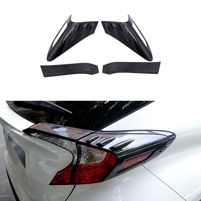 Onami Toyota Tail Lamp Taillight Decorative Exterior Custom Set Fiber for C-HR Garnish, Cover, Frame, Parts, Accessories, ABS, 4-Piece (Carbon Style)