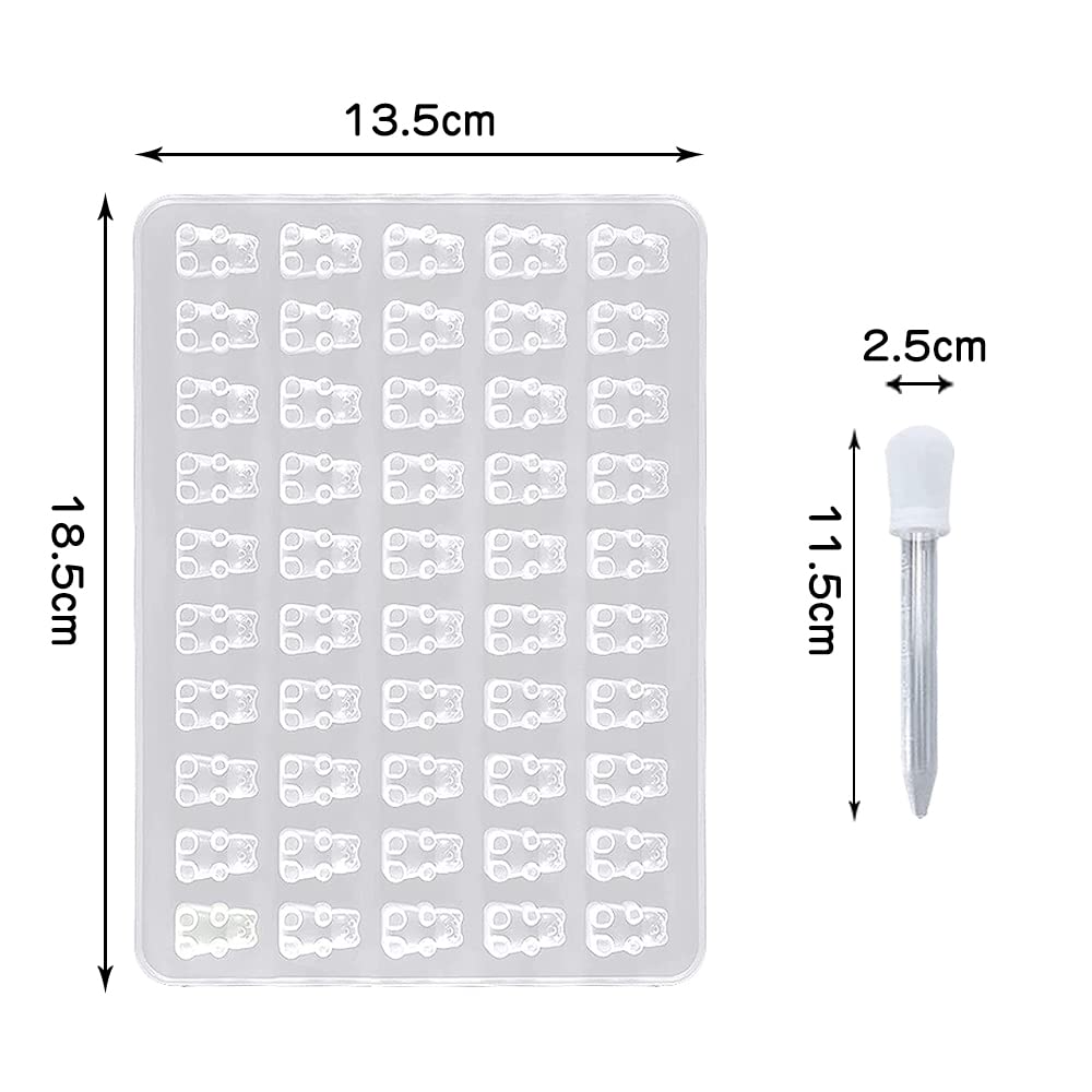 LIANHATA Bear Silicone Translucent Epoxy Resin Soft 50 Cute DIY Handmade UV Cutting Mold with Pipette Mold, Mold, Mini, Cavities, Accessories,