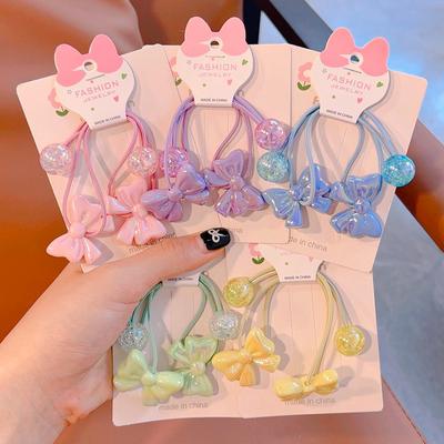 2 PIÈCES Nouveaux Jolis Serre-têtes de Princesse Colorés avec Nœud Papillon pour Enfants Élastiques à Cheveux Enfants Cordes à Cheveux Filles Accessoires pour Cheveux