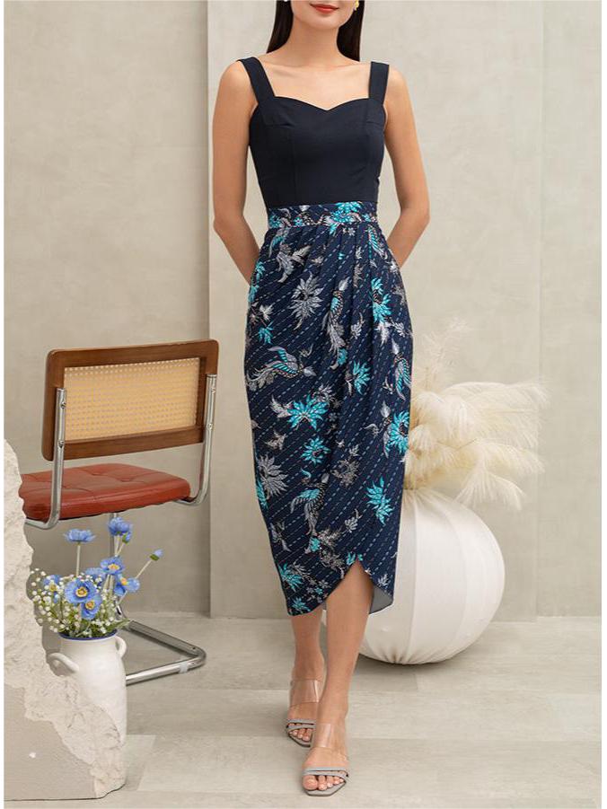 European Hot Selling Women s Tulip Long Dress Large чёрный