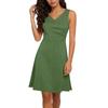 Women Elegant Sleeveless Wrap V Neck A-Line Dress