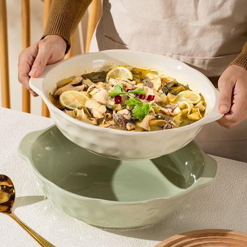 Кремовая керамическая суповая тарелка 12 дюймов