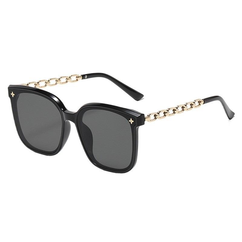 Korean Version Sunglasses Men Women Fashion Sunglasses Sunscreen Sunglasses Big Face Slimmer Look Anti-Ultraviolet Sunglass