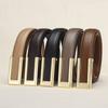Leather Ladies Premium Cowhide Belt Dress Decorative Smooth Buckle Belt
