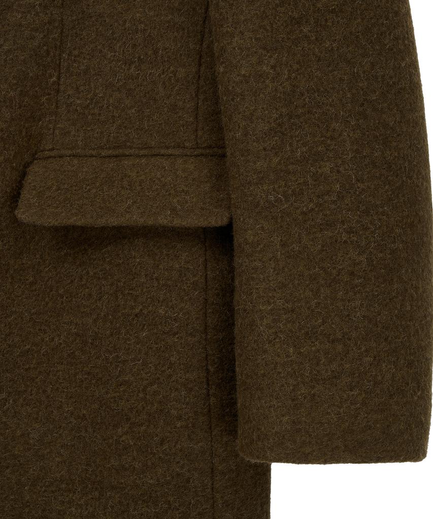 Noirer Alpaca Boucle Maxi Coat (Brown)