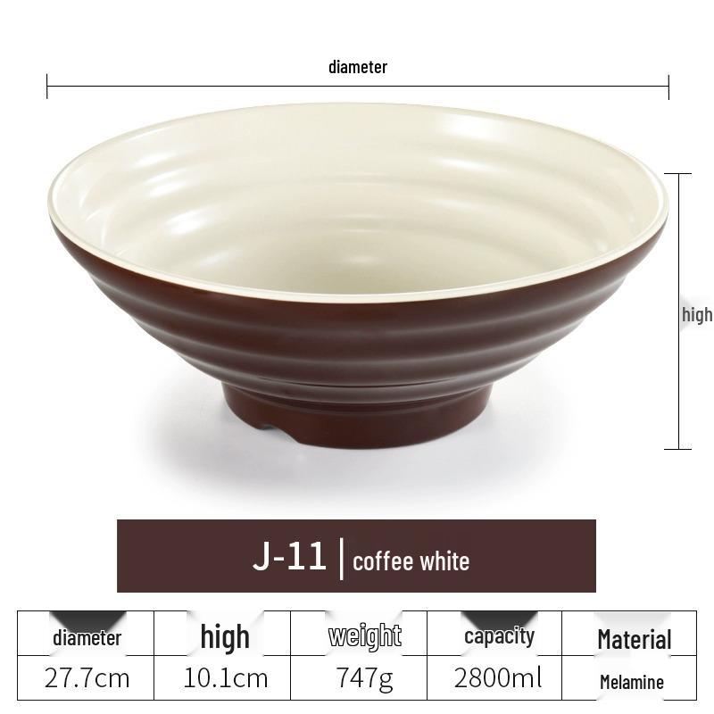 Net Celebrity Melamine Ramen Bowl: Two-Tone Creative Design, Large, Ideal for Mala Tang and Rice Noodles