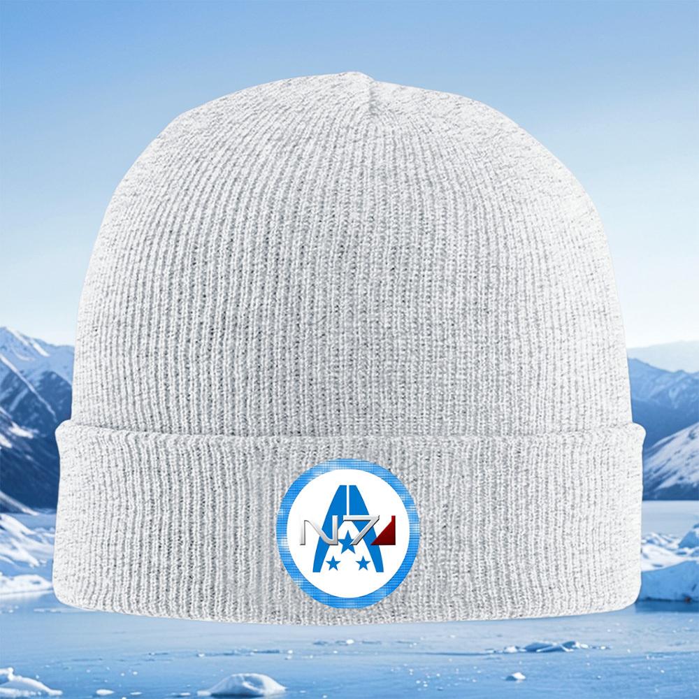 Blue A Symbol Stars Red Square N7 Men Women Unisex Knitted Hat Beanie Pullover Cap Winter Thermal Warm Christmas Outdoor Cycling