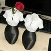 Leather Skirt Lady Half-Body Statue White Shirt Professional Clothing Figurine  Entryway Display