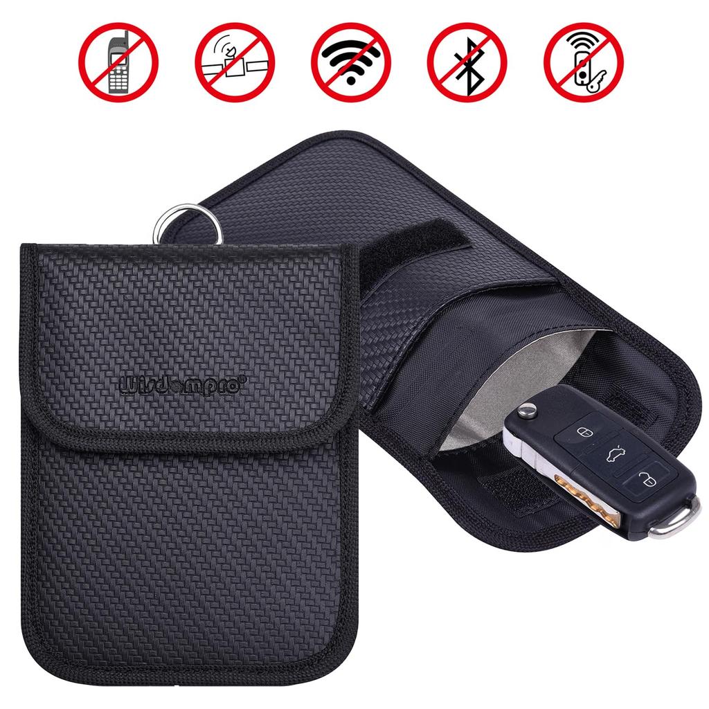 Wisdompro Radio Blocking Pouch, Smart Key Case, RFID Blocking, Relay Attack Prevention, Car Security,