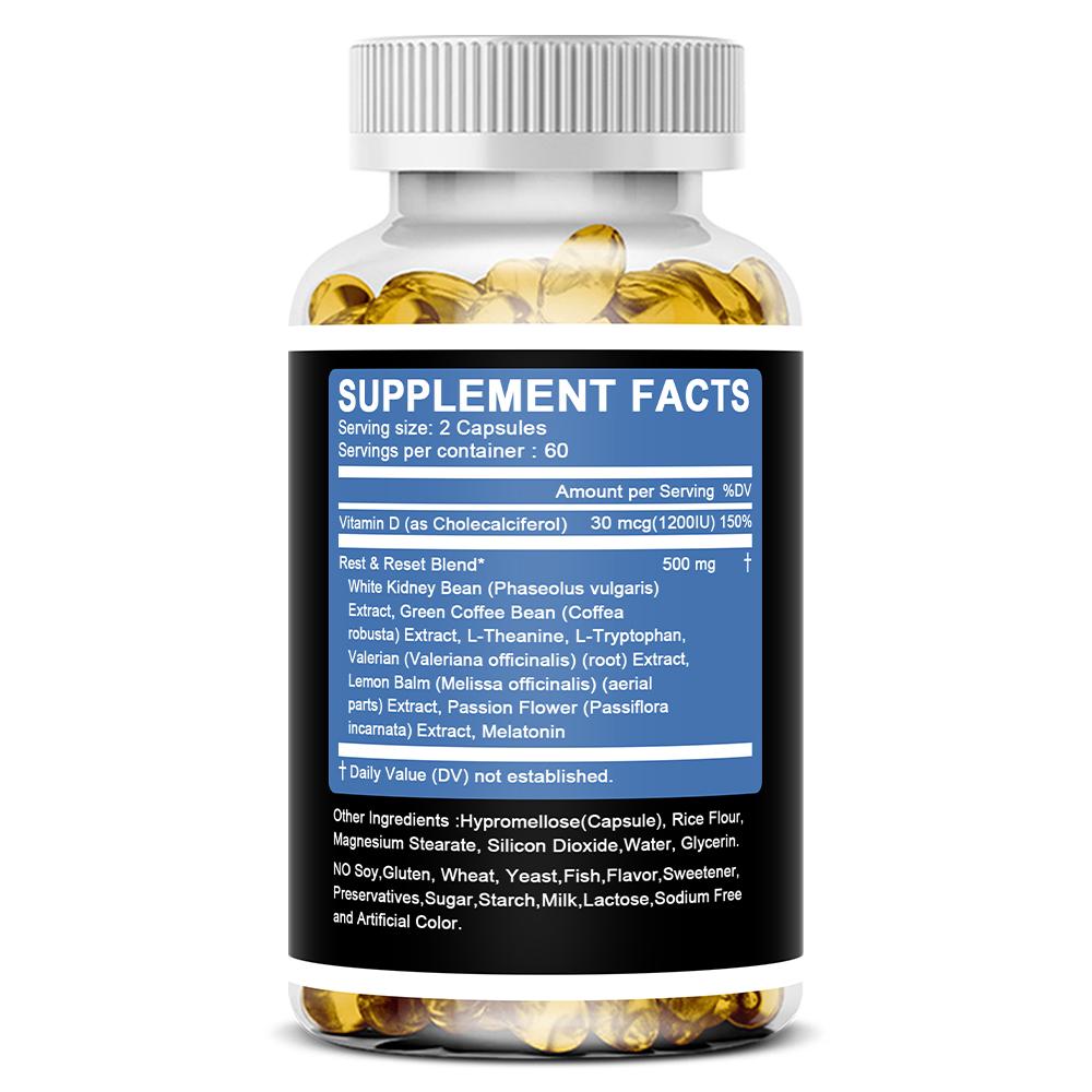 White Kidney Bean Extract Supplement, With Vitamin D, Green Coffee Bean Extract, 120 Softgels