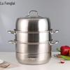32CM 304 Edelstahl 3-Lagen Dampfkochtopf
