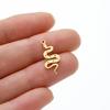 5-Piece Set: 18K Gold Plated Stainless Steel Zodiac Animal Snake Pendant Charms with Hollow Geometric Design