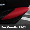 Para Toyota Corolla 12th 2019 2020 2021 4 unids/lote manija de puerta interior de coche cubierta de Panel de cuero funda protectora