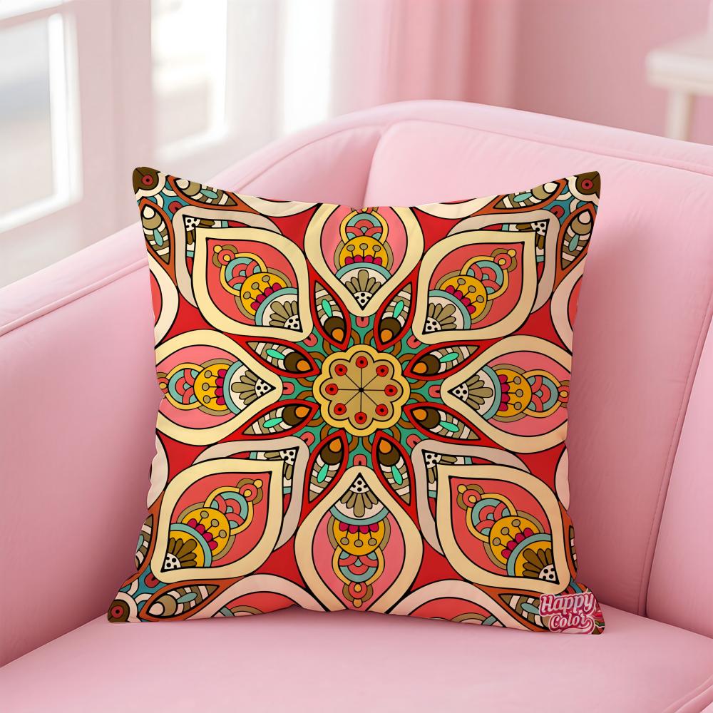 Bohemian Ethnic Decorative Cushion Cover Linen Pillowcase Cover Soft Decor for Sofa Home Room
