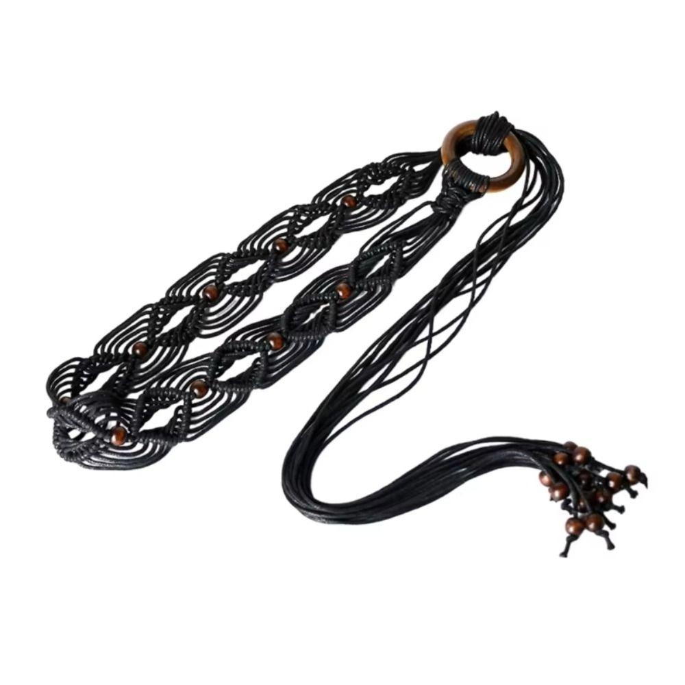 Woven Knot Female Waist Rope Bohemian Style Dress Waistband Fashion Waist Belt  for Women