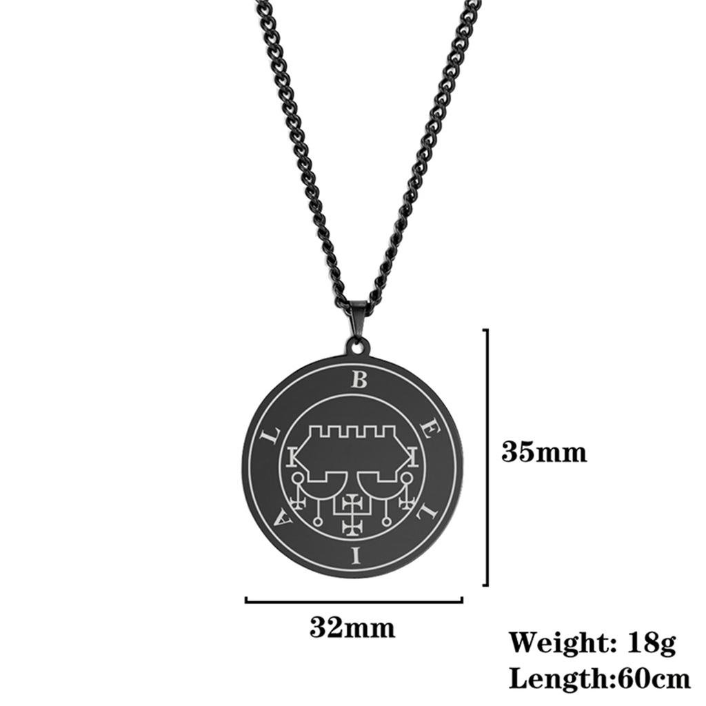 King Belial Sigil Demon Seal Necklace Stainless Steel Key of Solomon Pendant Necklaces Amulet Jewelry Gifts Wholesale