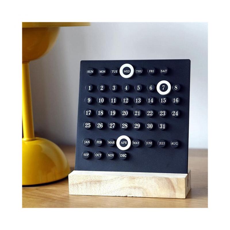 Acryl-Holzsockel, Handgefertigt, DIY-Kalender, Büro, Schreibtisch, Heimdekoration, Digital, Kleine Ornamente, Schwarz