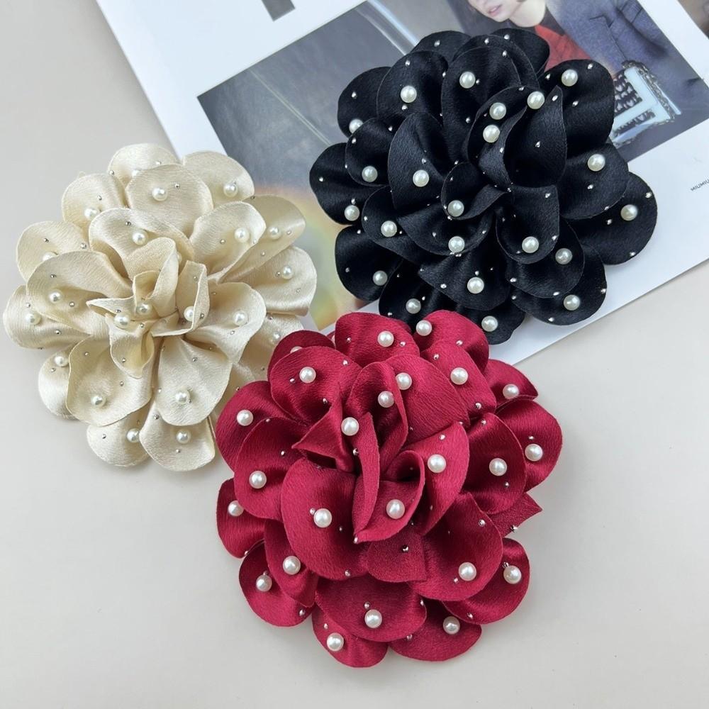 Elegant Fabric Flower Brooch 13cm Size Pearl Badge Corsage New Brooch Pin Clothing Accessories