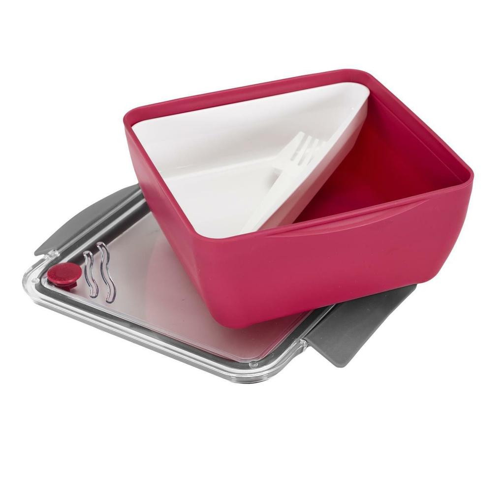 LUNCH BOX Divided WITH FORK Pink 2.6l Light