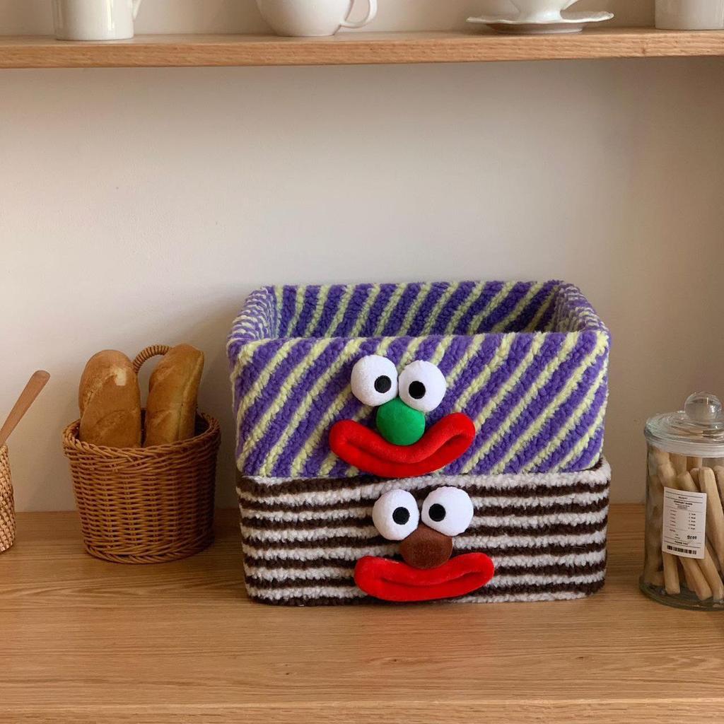 Creative Clown Lambswool Desktop Storage Basket for Jewelry & Cosmetics