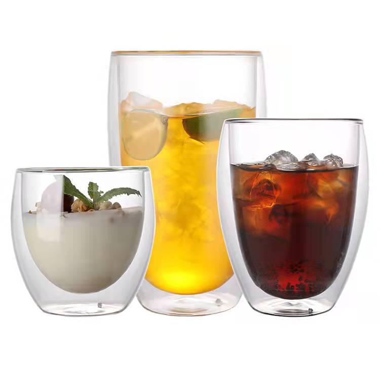 Egg-Shaped Insulated Double-Layer Borosilicate Glass Cup