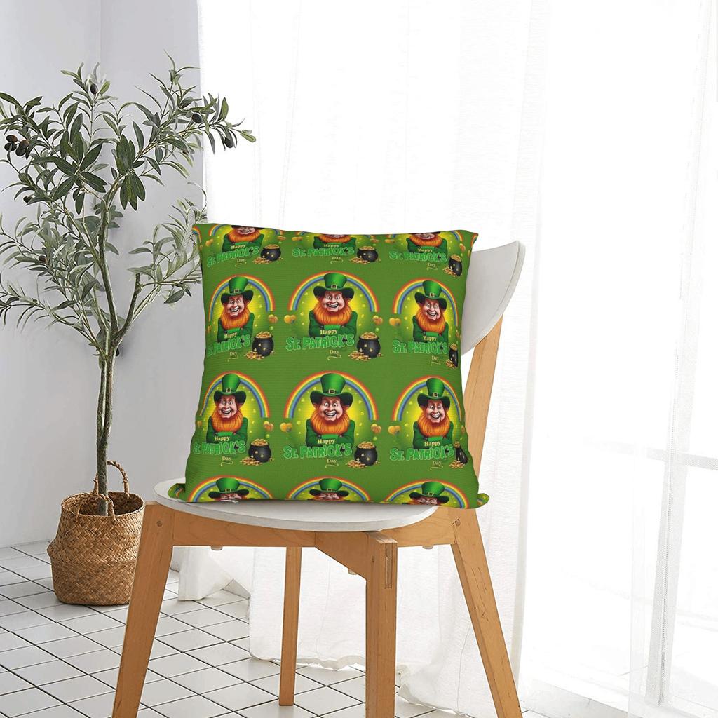 St Patricks Day (4) Pillow Case Comfy Pillow Cover Cute Funny Pillowcases For Living Room Bed Chair