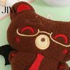 Halloween Keychain Pendant Bear Bat Plush Pendant, Stuffed Devil Backpack Bag Charm, Soft Animal Charm Hanging Embroidered Doll with Bead Chain, Party