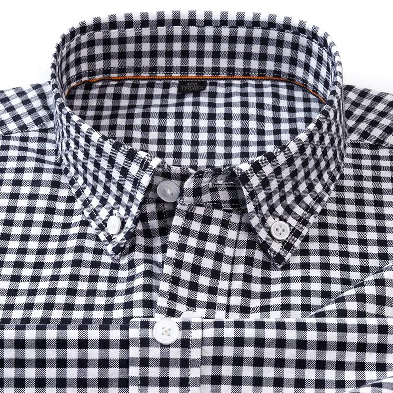 2026 spring new style 100% cotton Oxford plaid striped men's long-sleeved fashionable business casual fit shirt single top