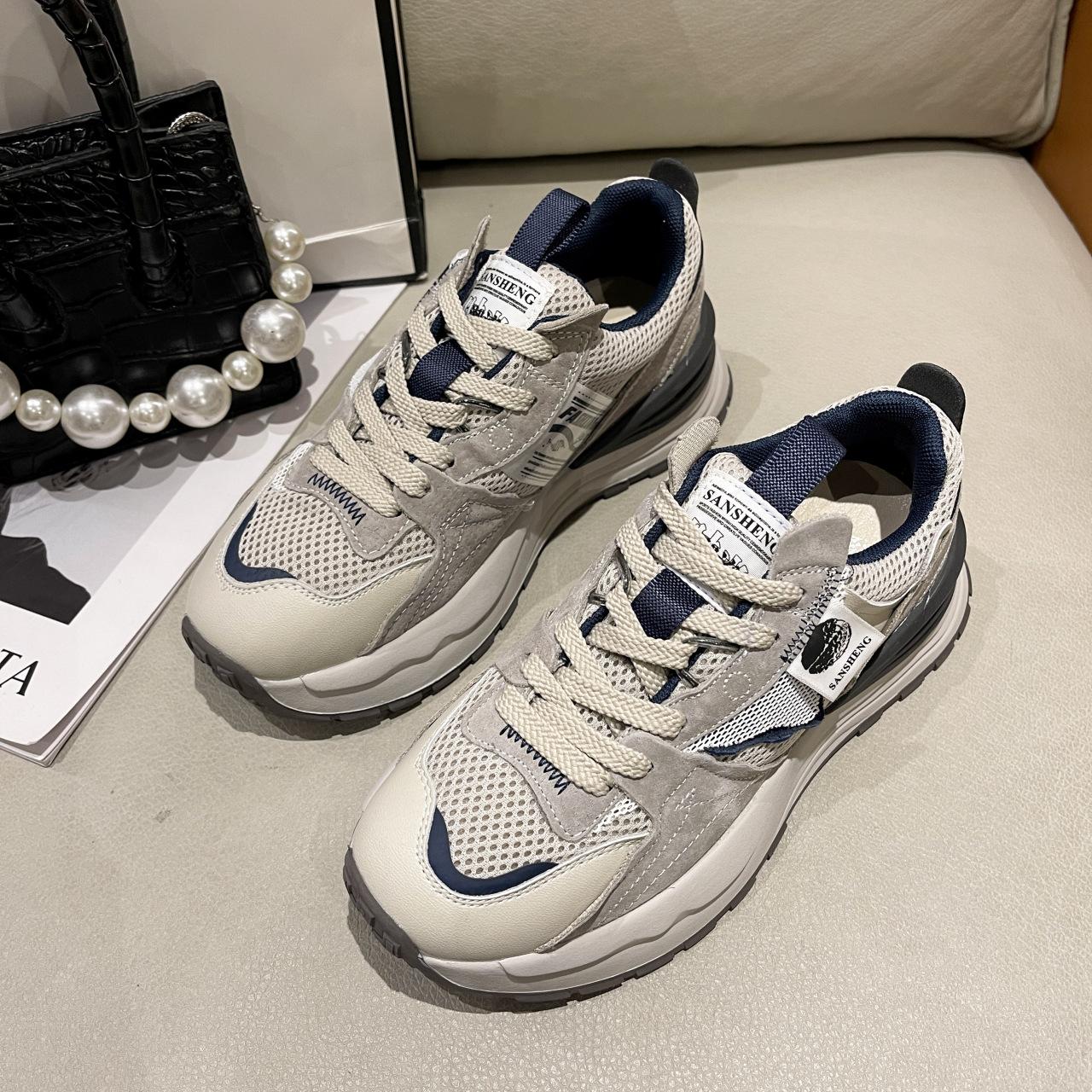 

Женские кроссовки «папины кроссовки» 2025 новая весна и осень универсальные кроссовки «Форрест Гамп» для бега, спортивная и повседневная обувь, женские студенческие спортивные кроссовки 40 серый