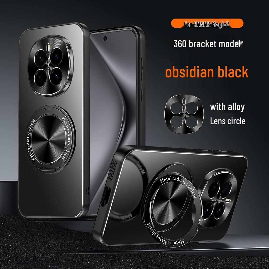 Honor Magic7 Pro Telefoonhoesje: Grensoverschrijdend compatibel, Roterende magnetische standaard, 360° Bescherming